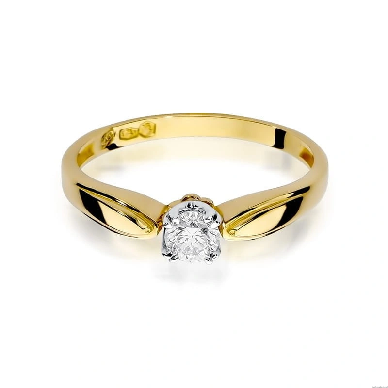 Pierścionek W197 Diament 0,24ct żółte złoto