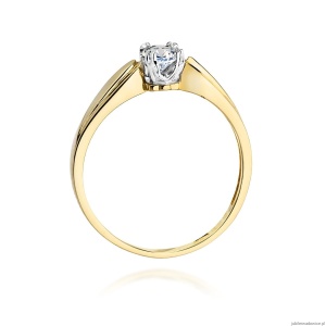 Pierścionek W197 Diament 0,24ct żółte złoto