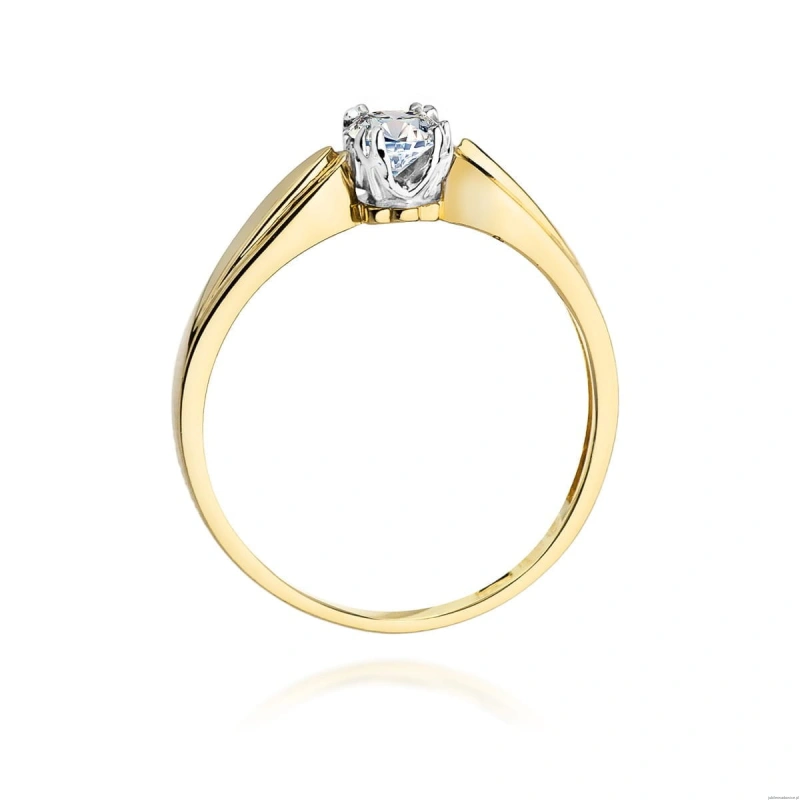 Pierścionek W197 Diament 0,24ct żółte złoto