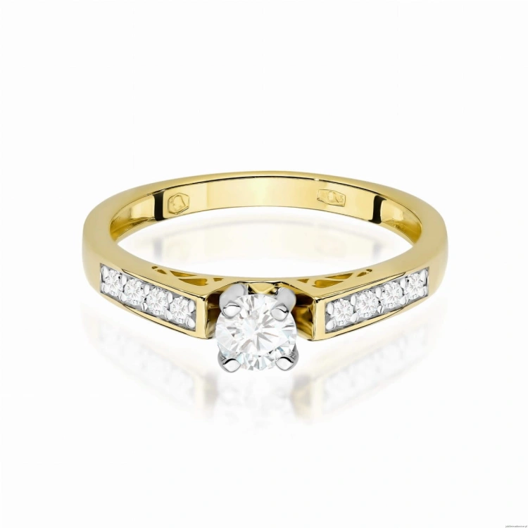 Pierścionek W198 Diament 0,30ct żółte złoto
