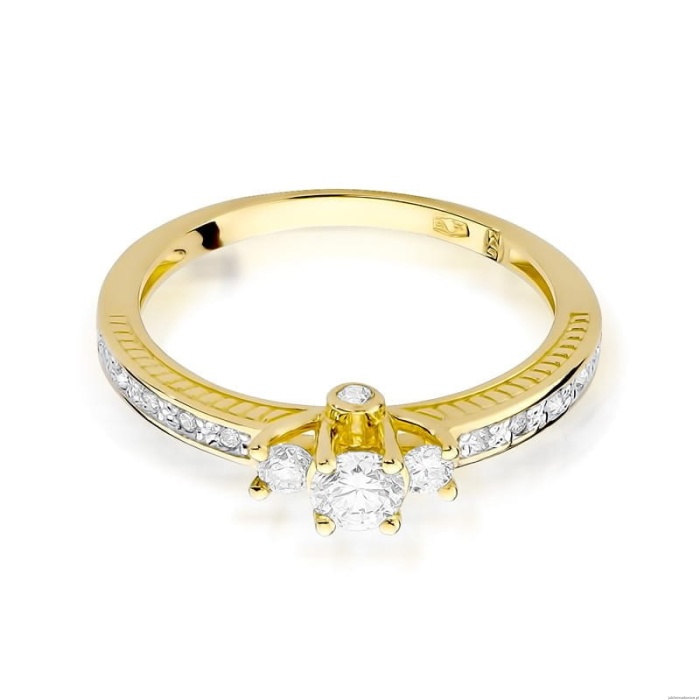 Pierścionek W199 Diament 0,20ct żółte złoto