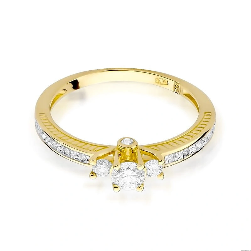 Pierścionek W199 Diament 0,20ct żółte złoto