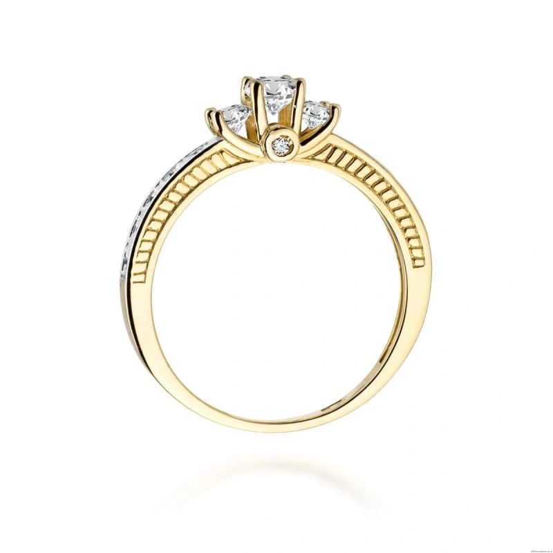 Pierścionek W199 Diament 0,20ct żółte złoto