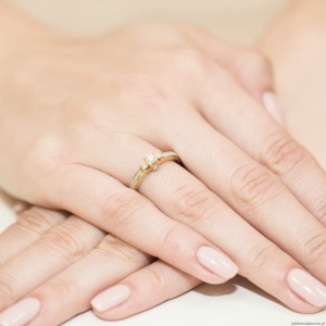Pierścionek W199 Diament 0,20ct żółte złoto