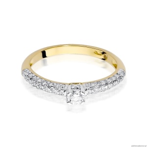 Pierścionek W200 Diament 0,15ct żółte złoto