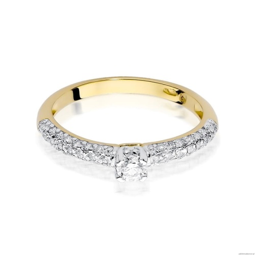 Pierścionek W200 Diament 0,15ct żółte złoto