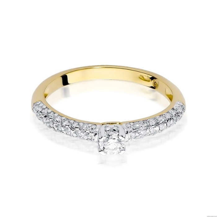 Pierścionek W200 Diament 0,15ct żółte złoto
