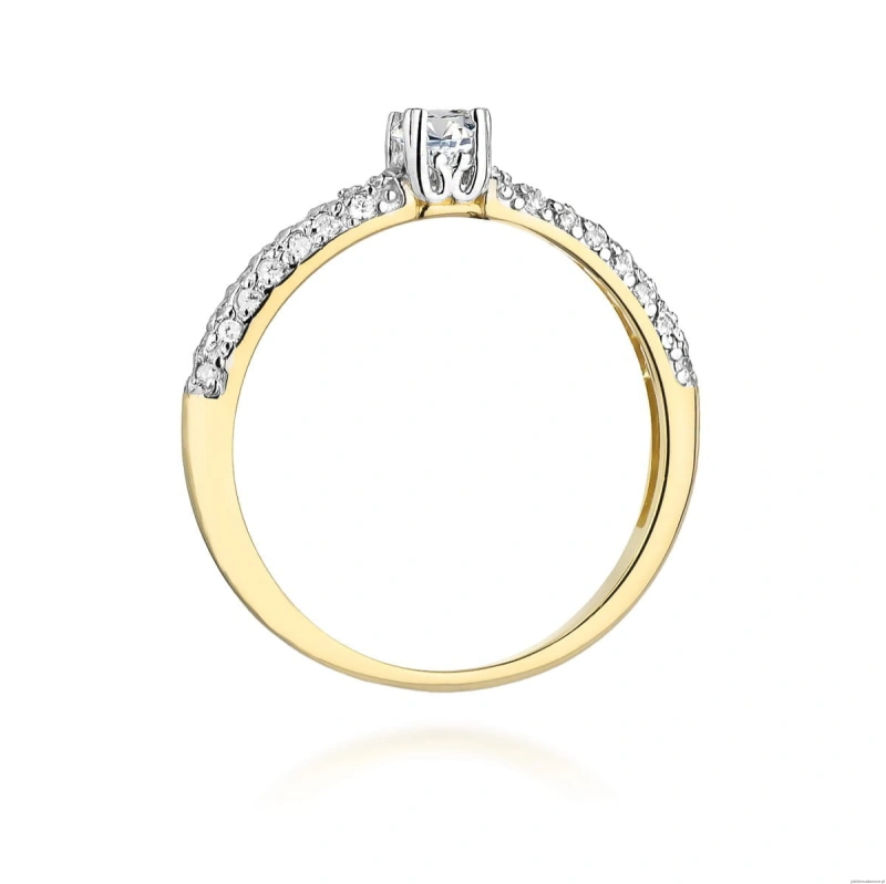 Pierścionek W200 Diament 0,15ct żółte złoto
