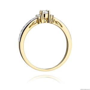 Pierścionek W201 Diament 0,13ct żółte złoto