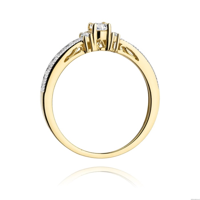 Pierścionek W201 Diament 0,13ct żółte złoto