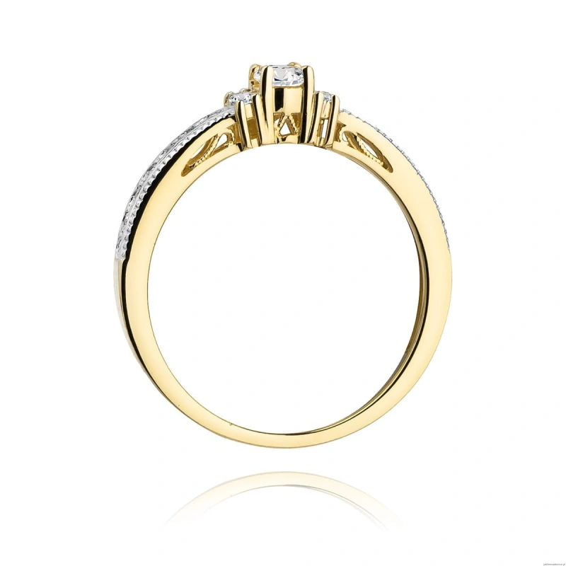 Pierścionek W201 Diament 0,13ct żółte złoto