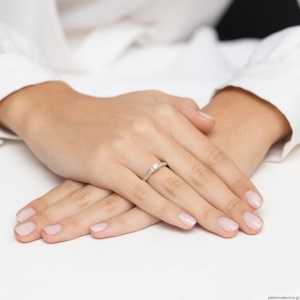 Pierścionek W201 Diament 0,13ct żółte złoto
