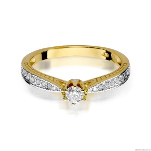 Pierścionek W202 Diament 0,15ct żółte złoto