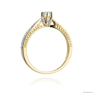 Pierścionek W202 Diament 0,15ct żółte złoto