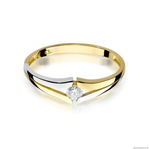 Pierścionek W207 Diament 0,08ct żółte złoto