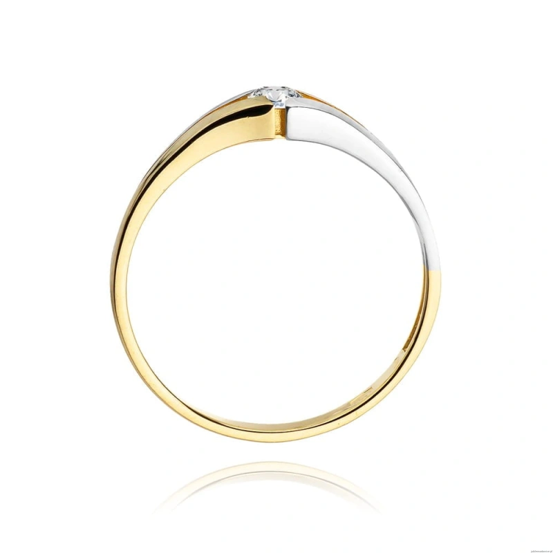 Pierścionek W207 Diament 0,08ct żółte złoto
