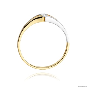 Pierścionek W207 Diament 0,10ct żółte złoto