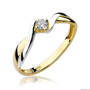 Pierścionek W208 Diament 0,08ct żółte złoto