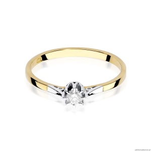 Pierścionek W209 Diament 0,08ct żółte złoto