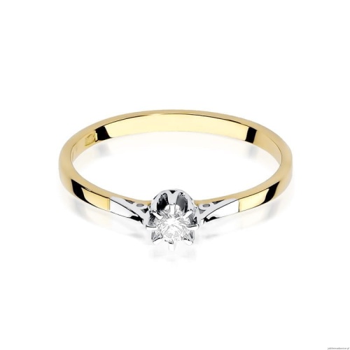 Pierścionek W209 Diament 0,10ct żółte złoto