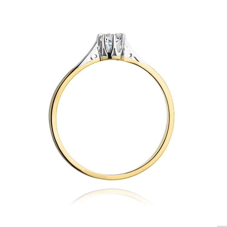 Pierścionek W209 Diament 0,10ct żółte złoto