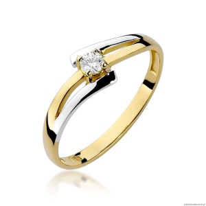 Pierścionek W210 Diament 0,10ct żółte złoto