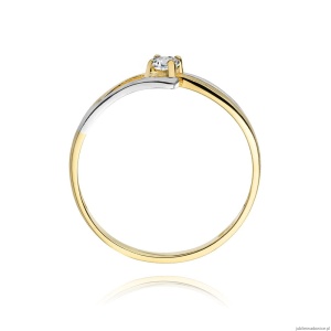Pierścionek W210 Diament 0,10ct żółte złoto