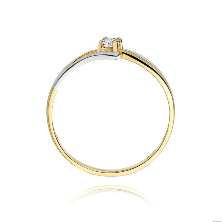 Pierścionek W210 Diament 0,10ct żółte złoto