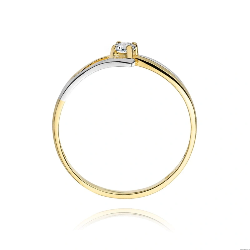 Pierścionek W210 Diament 0,10ct żółte złoto