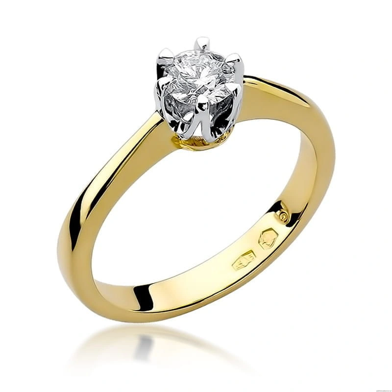 Pierścionek W220B Diament 0,25ct żółte złoto