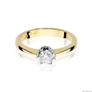 Pierścionek W220B Diament 0,25ct żółte złoto