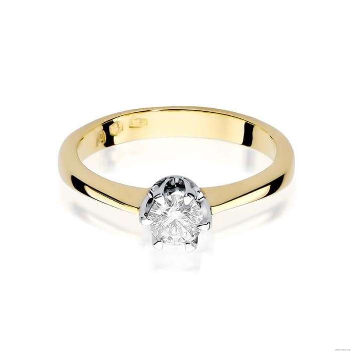 Pierścionek W220B Diament 0,25ct żółte złoto