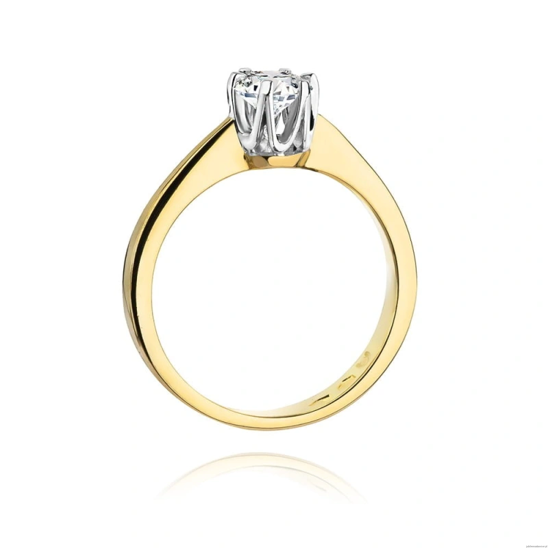 Pierścionek W220B Diament 0,25ct żółte złoto