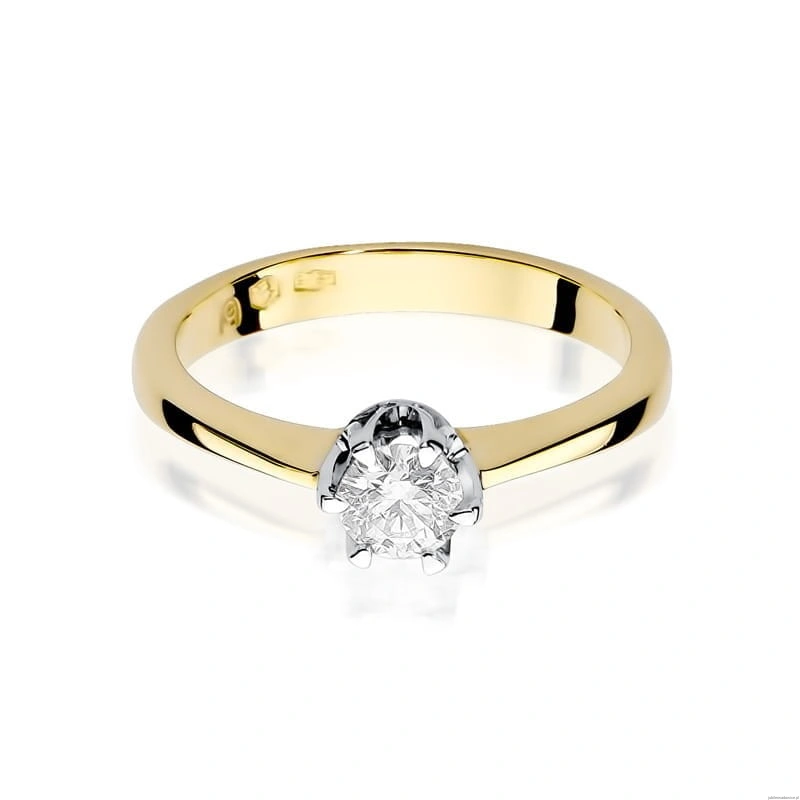 Pierścionek W220B Diament 0,30ct żółte złoto