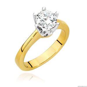 Pierścionek W220B Diament 0,70ct żółte złoto