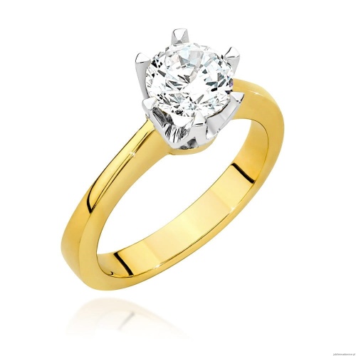 Pierścionek W220B Diament 0,70ct żółte złoto