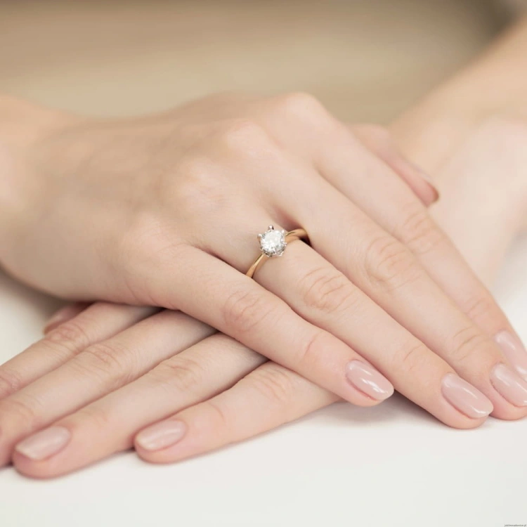 Pierścionek W220B Diament 0,70ct żółte złoto