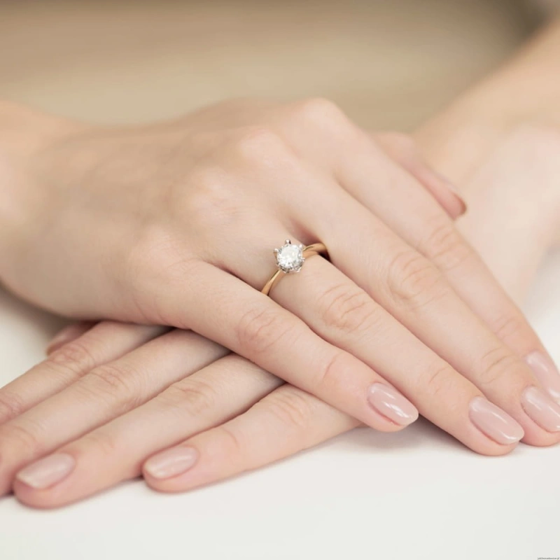 Pierścionek W220B Diament 0,70ct żółte złoto