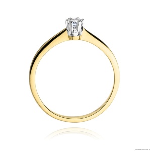 Pierścionek W220 Diament 0,15ct żółte złoto
