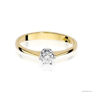 Pierścionek W220 Diament 0,20ct żółte złoto