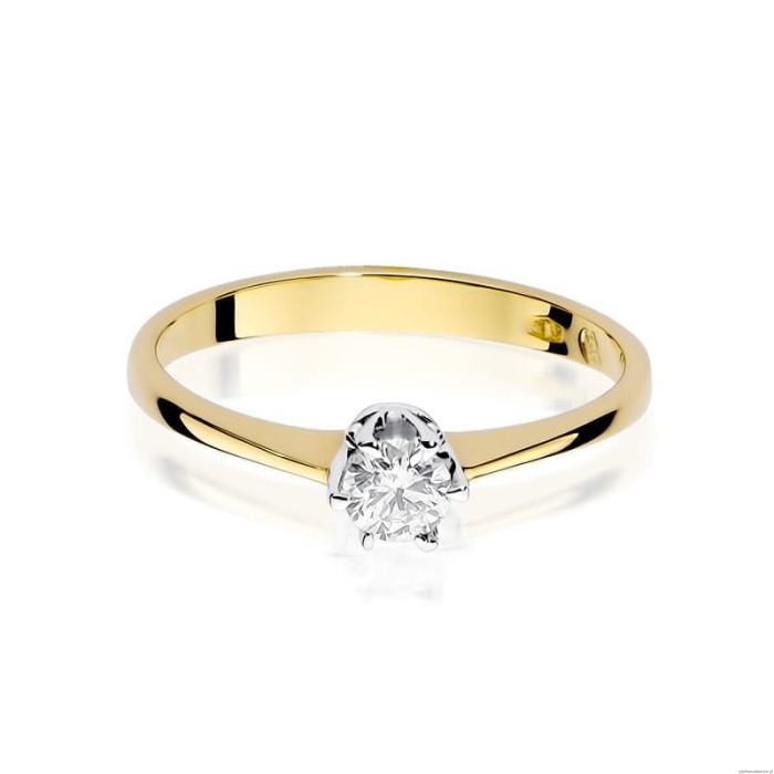 Pierścionek W220 Diament 0,20ct żółte złoto