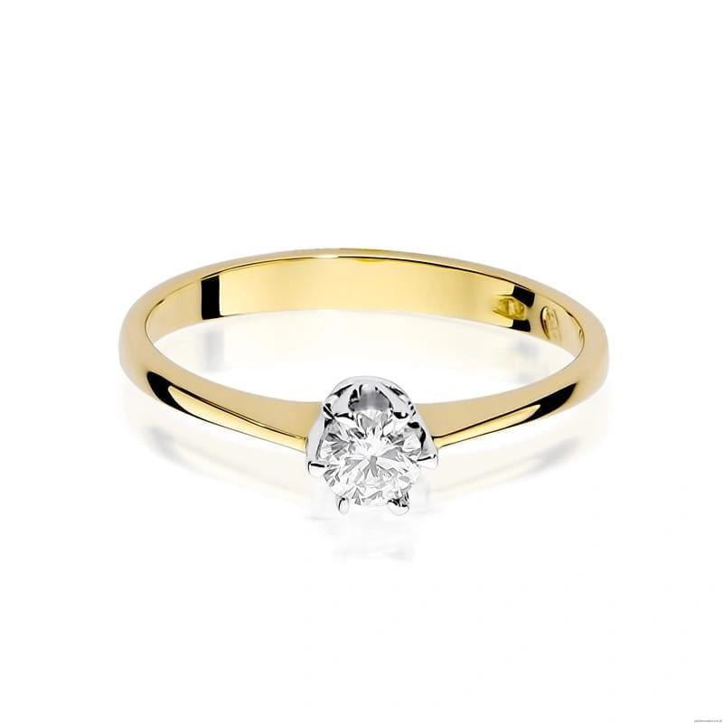 Pierścionek W220 Diament 0,20ct żółte złoto