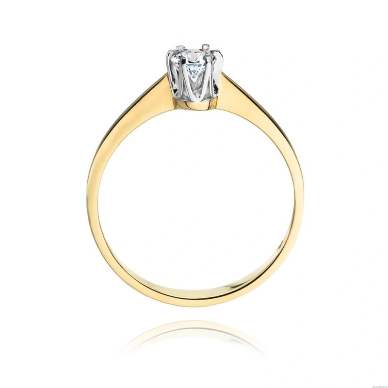 Pierścionek W220 Diament 0,20ct żółte złoto