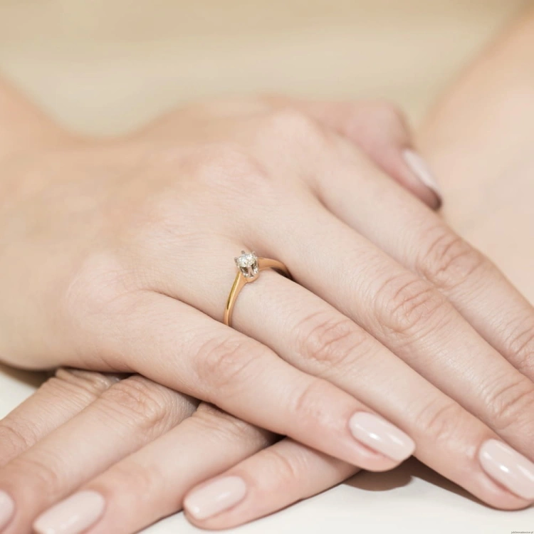 Pierścionek W220 Diament 0,20ct żółte złoto