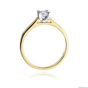 Pierścionek W221B Diament 0,20ct żółte złoto