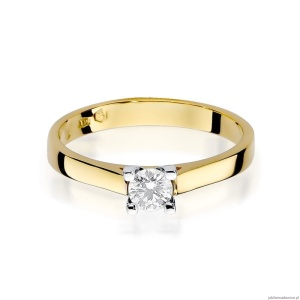 Pierścionek W221B Diament 0,25ct żółte złoto