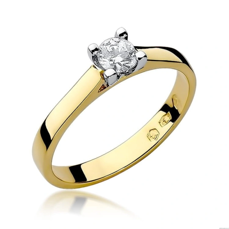 Pierścionek W221B Diament 0,30ct żółte złoto