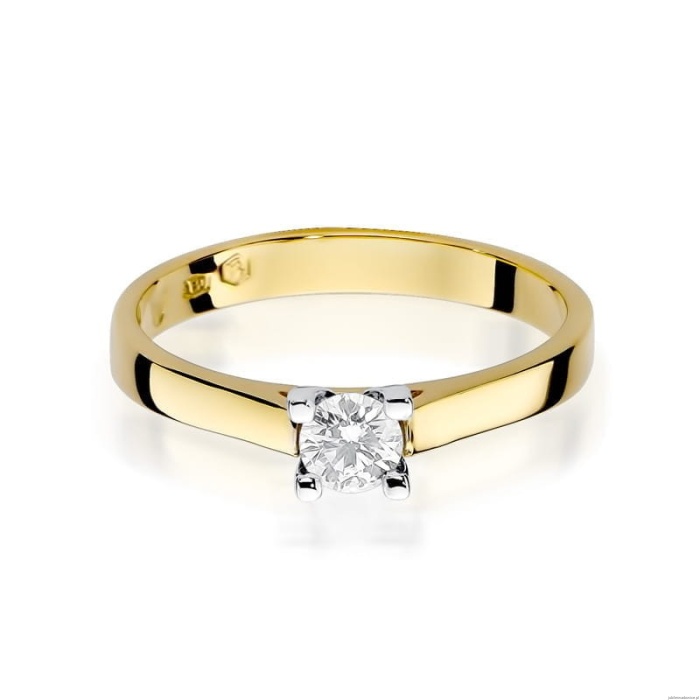 Pierścionek W221B Diament 0,30ct żółte złoto