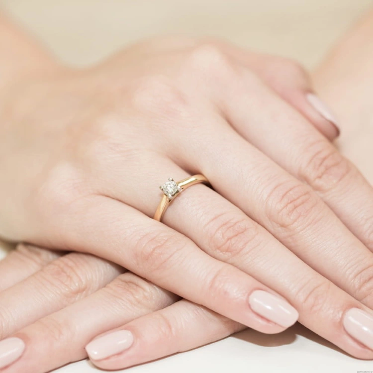 Pierścionek W221B Diament 0,30ct żółte złoto