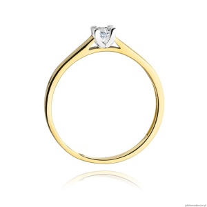 Pierścionek W221 Diament 0,12ct żółte złoto
